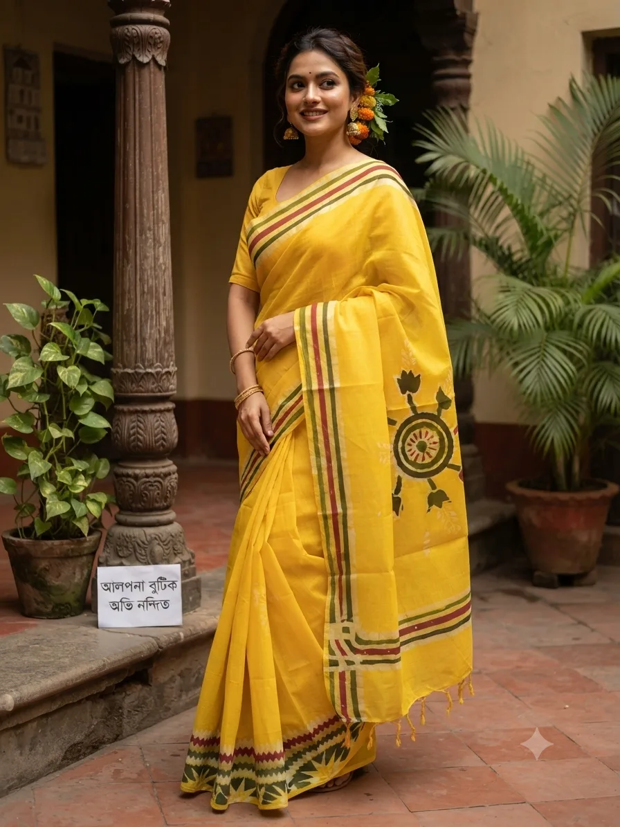 Alpona Batik Saree