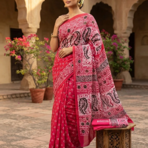 Multi Cotton Batik Saree